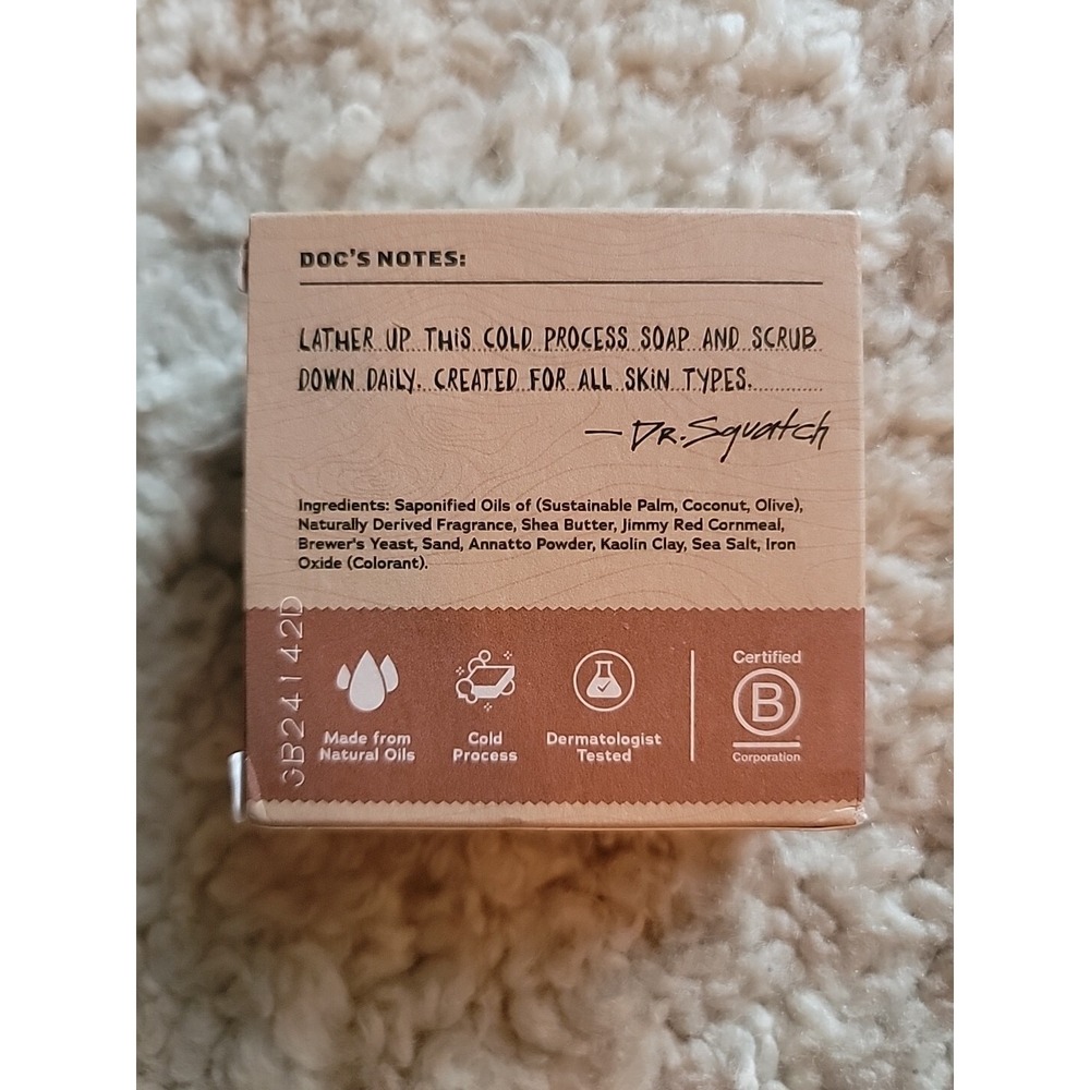 Set Of 2 Dr. Squatch Wood Barrel Bourbon Natural Soap Bars 5 Oz - Picture 3 of 6